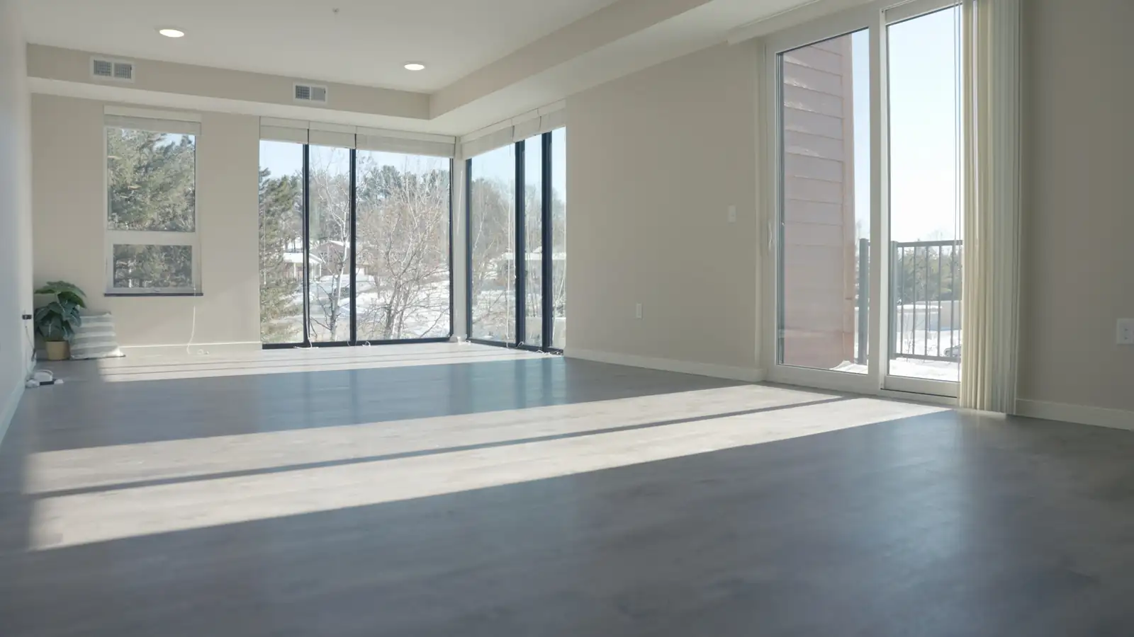 An empty, sunlit apartment ready to move into